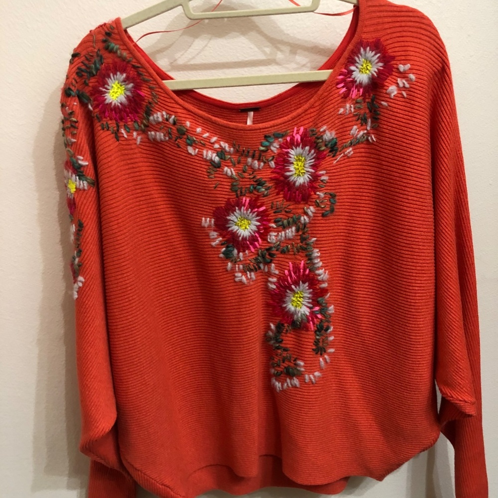 Free People Floral Sweater
